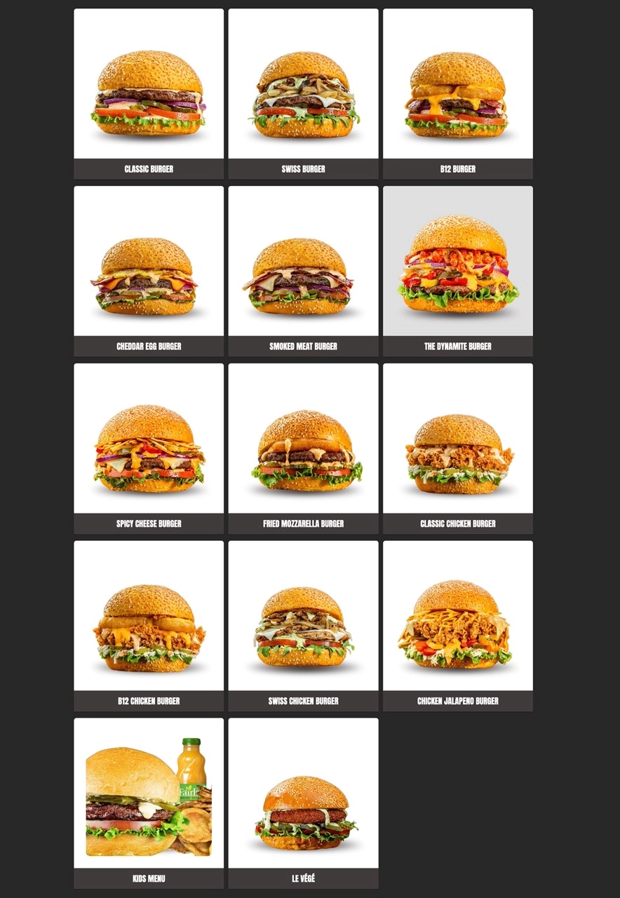 B12 Burger menu item 1